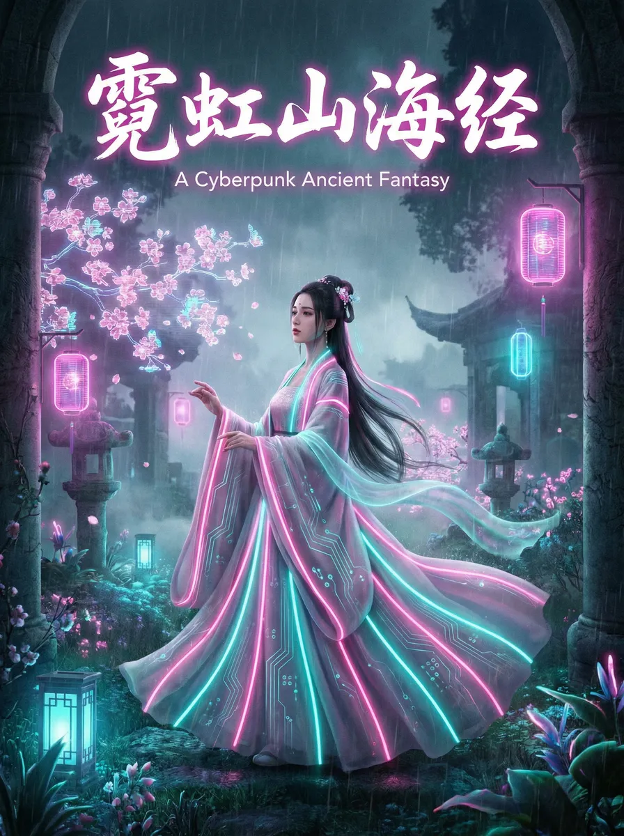 douyin tiktok 古风奇缘短剧 - 霓虹山海经海报